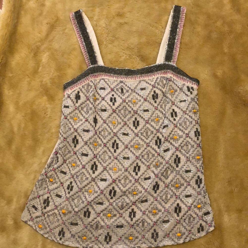 Anthropologie beaded tank